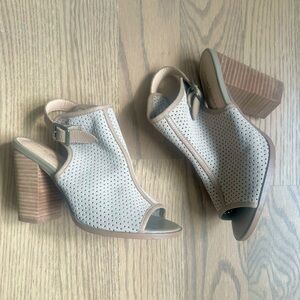 Kelsi Dagger Goya Perforated Suede Slingback Sandals Heels